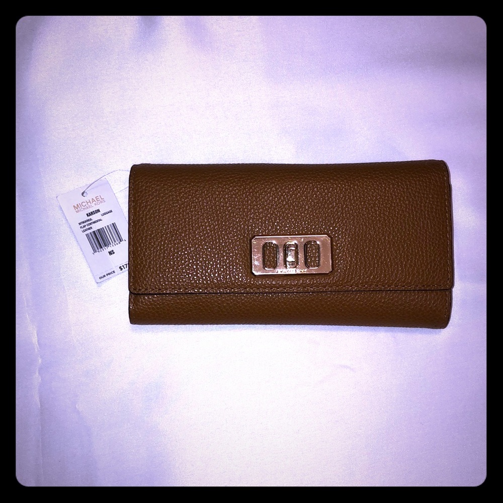 NWT Authentic Michael Kors Karson Leather Wallet